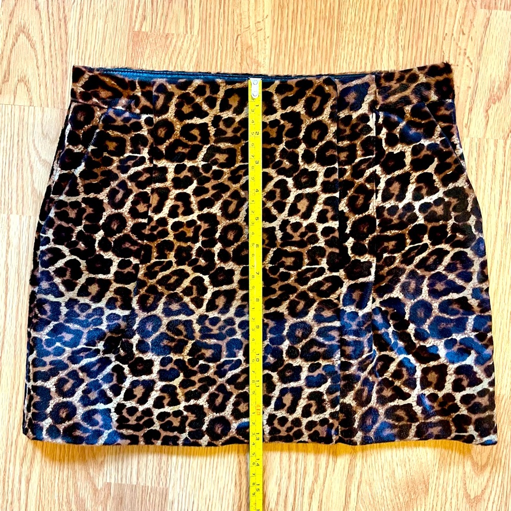 Diane con Furstenberg Calf Hair Animal Print Wrap Mini Skirt